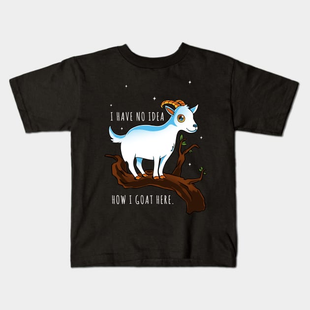 Funny Goat Pun Kids T-Shirt by Digital Magician